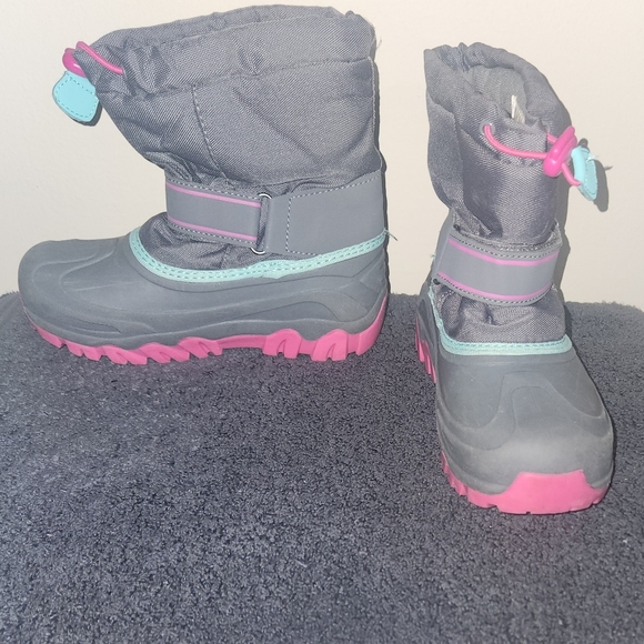 Thermolite Gray/Pink Waterproof Snow Boots Girls Size 1. - Picture 3 of 6